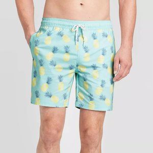 PINEAPPLE PRINT SWIM TRUNKS